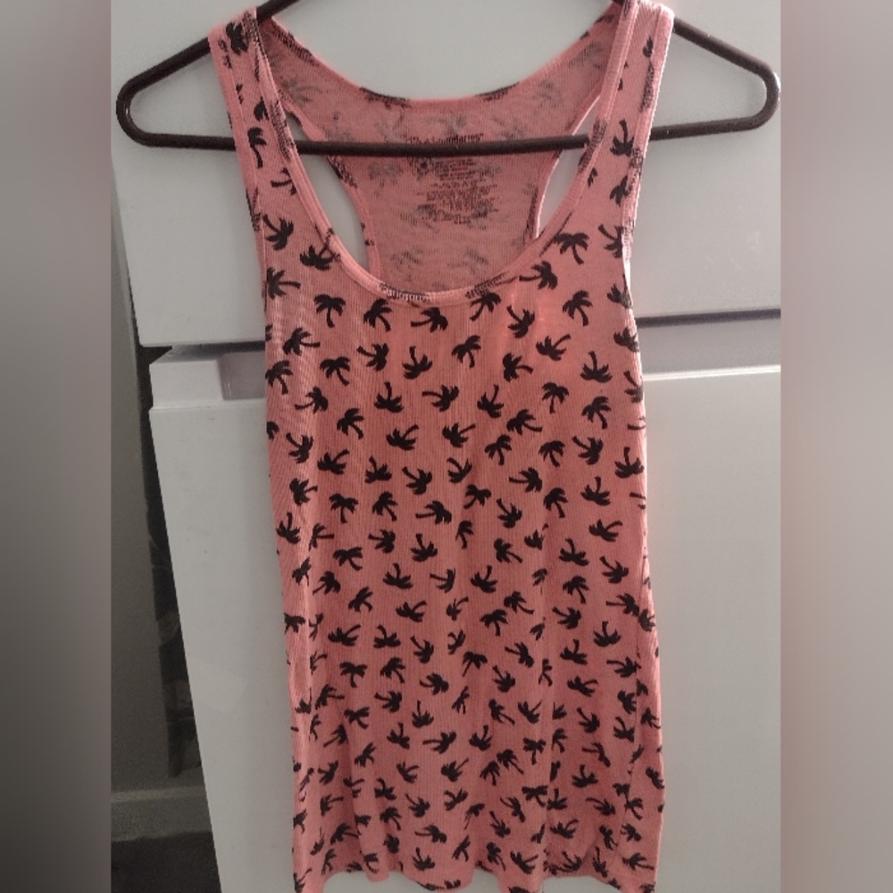 No Boundaries Pink and Black Fitted Cut Out Tank Top Size L/G(11-13)..